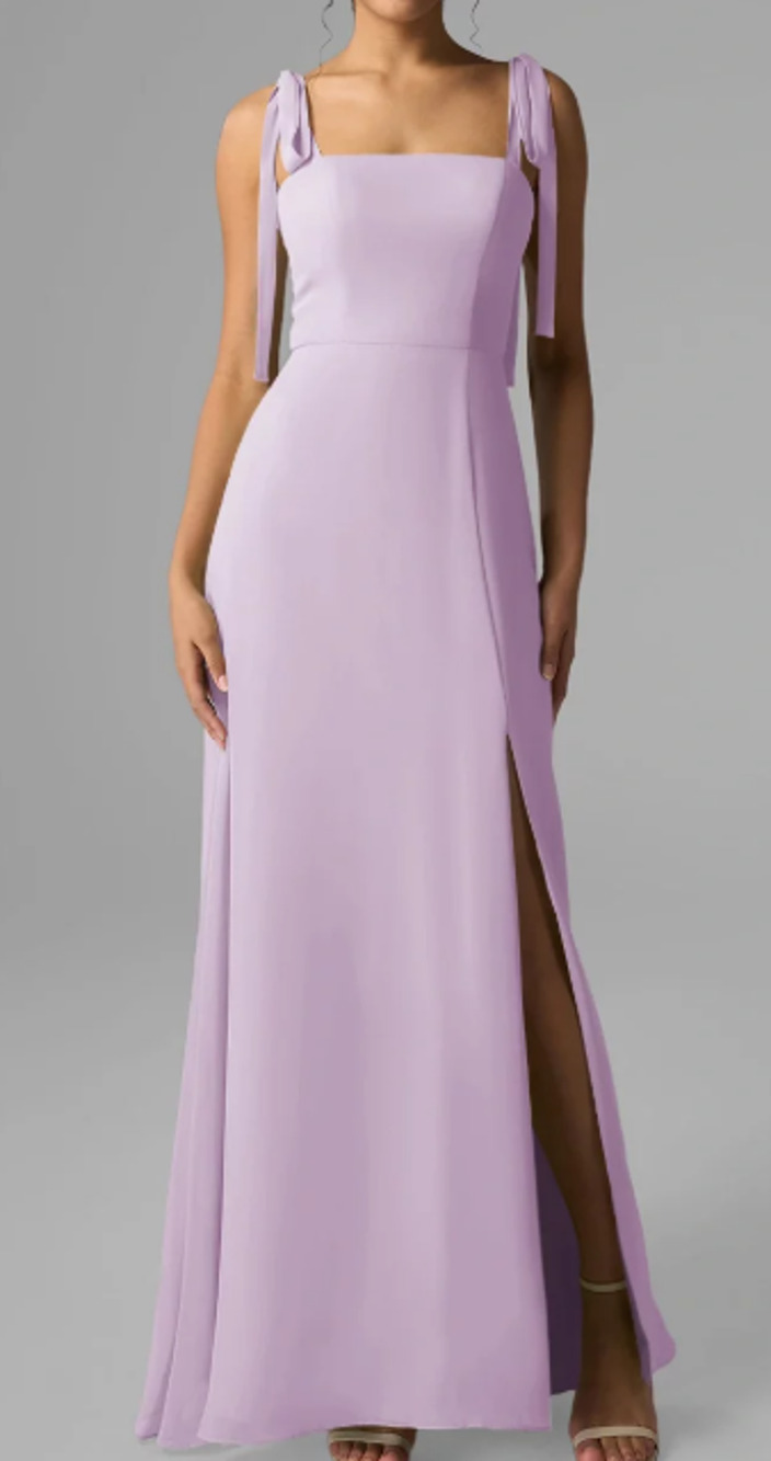 AW BRIDAL sz 8 M chiffon lilac purple Hafsah bridesmaid maxi dress NEW B51